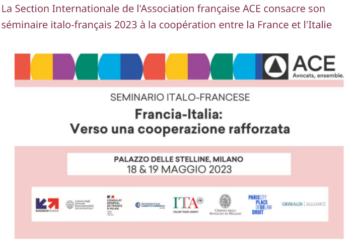 Participation au séminaire "France-Italie : vers une coopération renforcée"