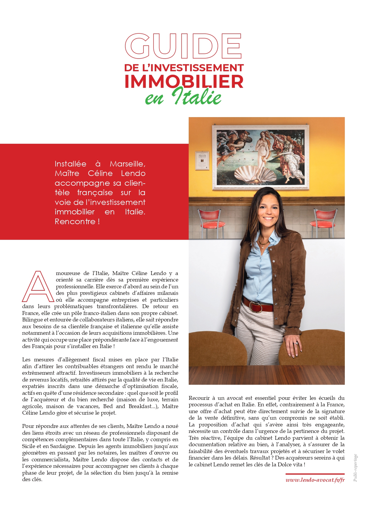 PRESSE : ON PARLE DU CABINET LENDO